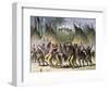 American Indian War Dance near the Lawrence River during “” the French and Indian War” (1754-1763)-null-Framed Giclee Print