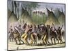 American Indian War Dance near the Lawrence River during “” the French and Indian War” (1754-1763)-null-Mounted Giclee Print