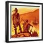 American Indians Looking at Invaders' Ship-English School-Framed Giclee Print