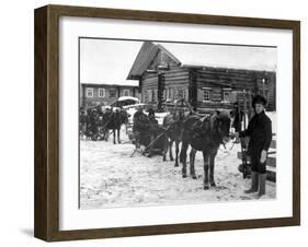 American Infantry Near Arkhangel, Russia, December 1918.-null-Framed Photographic Print