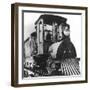 American Inventor Thomas Alva Edison on Board an Electric Railroad, 1892-null-Framed Giclee Print