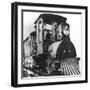 American Inventor Thomas Alva Edison on Board an Electric Railroad, 1892-null-Framed Giclee Print