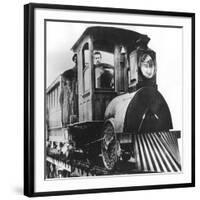 American Inventor Thomas Alva Edison on Board an Electric Railroad, 1892-null-Framed Giclee Print