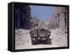 American Jeeps Travelling Through Completely Bombed Out Town During the Drive Towards Rome, Wii-Carl Mydans-Framed Stretched Canvas