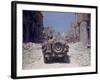 American Jeeps Travelling Through Completely Bombed Out Town During the Drive Towards Rome, Wii-Carl Mydans-Framed Photographic Print