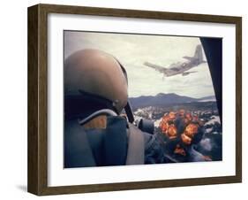 American Jets Dropping Napalm on Viet Cong Positions Early in the Vietnam Conflict-Larry Burrows-Framed Premium Photographic Print