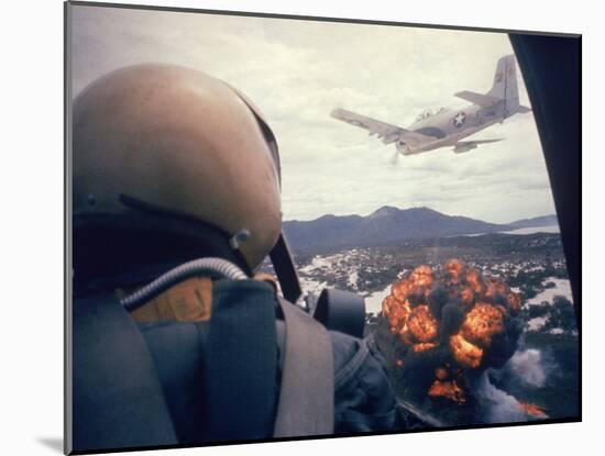 American Jets Dropping Napalm on Viet Cong Positions Early in the Vietnam Conflict-Larry Burrows-Mounted Premium Photographic Print