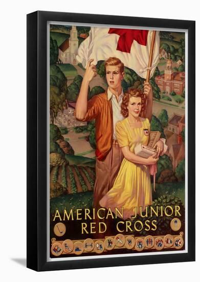 American Junior Red Cross WWII War Propaganda Art Print Poster-null-Framed Poster