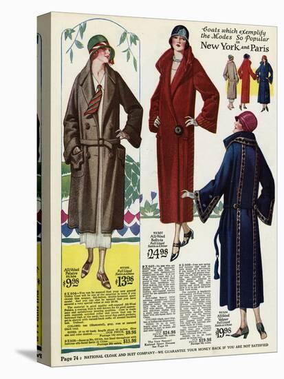 American Ladies Coat Fashion 1924-null-Stretched Canvas