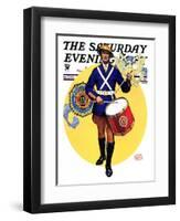 "American Legion Drummer," Saturday Evening Post Cover, October 7, 1933-Edgar Franklin Wittmack-Framed Giclee Print