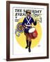 "American Legion Drummer," Saturday Evening Post Cover, October 7, 1933-Edgar Franklin Wittmack-Framed Giclee Print