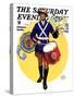 "American Legion Drummer," Saturday Evening Post Cover, October 7, 1933-Edgar Franklin Wittmack-Stretched Canvas