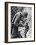 American Lieutenant Carrying Micronesian Baby He Found in cave Japanese Soldiers Holed Up There-W^ Eugene Smith-Framed Photographic Print