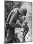 American Lieutenant Carrying Micronesian Baby He Found in cave Japanese Soldiers Holed Up There-W^ Eugene Smith-Mounted Photographic Print