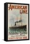 American Line Philadelphia and Liverpool Cruise Line Travel Poster-null-Framed Stretched Canvas