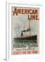 American Line Philadelphia and Liverpool Cruise Line Travel Poster-null-Framed Giclee Print