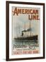 American Line Philadelphia and Liverpool Cruise Line Travel Poster-null-Framed Giclee Print