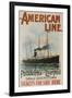 American Line Philadelphia and Liverpool Cruise Line Travel Poster-null-Framed Giclee Print