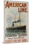 American Line Philadelphia and Liverpool Cruise Line Travel Poster-null-Mounted Giclee Print