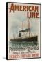 American Line Philadelphia and Liverpool Cruise Line Travel Poster-null-Framed Stretched Canvas