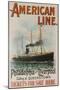 American Line Philadelphia and Liverpool Cruise Line Travel Poster-null-Mounted Giclee Print