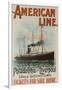 American Line Philadelphia and Liverpool Cruise Line Travel Poster-null-Framed Giclee Print