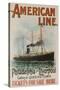 American Line Philadelphia and Liverpool Cruise Line Travel Poster-null-Stretched Canvas