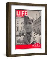 American Marine Ace Pilot Captain Joe Foss Wearing his Medal of Honor, June 7, 1943-Myron Davis-Framed Photographic Print