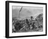 American Marine Hurls Hand Grenade Towards Japanese Position as His Partner Prepares to Do the Same-null-Framed Photographic Print