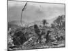 American Marine Hurls Hand Grenade Towards Japanese Position as His Partner Prepares to Do the Same-null-Mounted Photographic Print