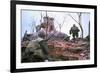 American Marines Advancing up Outer Wall of Citadel-Kyoichi Sawada-Framed Photographic Print