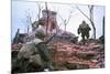 American Marines Advancing up Outer Wall of Citadel-Kyoichi Sawada-Mounted Photographic Print