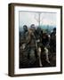 American Marines Aid a Wounded Comrade During Intense Battle for Hill 484-Larry Burrows-Framed Photographic Print