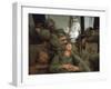 American Marines of 7th Regiment Sleep in Amtrak Following Intense Fighting in Cape Batangan-Paul Schutzer-Framed Photographic Print