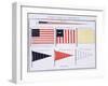 American Maritime Flags and Pennants, from a French Book of Flags, c.1819-null-Framed Giclee Print