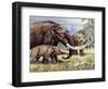 American Mastodon with Young-null-Framed Photographic Print