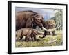 American Mastodon with Young-null-Framed Photographic Print