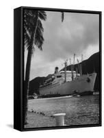 American Matson Line Cruiser "Mariposa" Arriving in Pago Pago-Carl Mydans-Framed Stretched Canvas