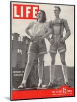 American Maybelle Davis and Jim Cash in Traditional Alpine Fashions, Postwar Germany, July 21, 1947-Walter Sanders-Mounted Photographic Print