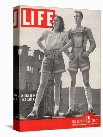 American Maybelle Davis and Jim Cash in Traditional Alpine Fashions, Postwar Germany, July 21, 1947-Walter Sanders-Stretched Canvas