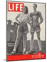 American Maybelle Davis and Jim Cash in Traditional Alpine Fashions, Postwar Germany, July 21, 1947-Walter Sanders-Mounted Photographic Print