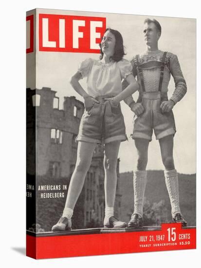American Maybelle Davis and Jim Cash in Traditional Alpine Fashions, Postwar Germany, July 21, 1947-Walter Sanders-Stretched Canvas