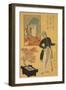 American Merchant Delighted with Miniature Cherry Tree-Sadahide Utagawa-Framed Art Print