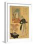 American Merchant Delighted with Miniature Cherry Tree-Sadahide Utagawa-Framed Art Print