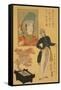 American Merchant Delighted with Miniature Cherry Tree-Sadahide Utagawa-Framed Stretched Canvas