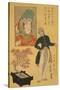 American Merchant Delighted with Miniature Cherry Tree-Sadahide Utagawa-Stretched Canvas