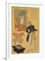 American Merchant Delighted with Miniature Cherry Tree-Sadahide Utagawa-Framed Art Print