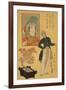 American Merchant Delighted with Miniature Cherry Tree-Sadahide Utagawa-Framed Art Print