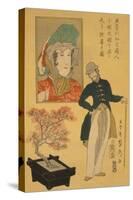 American Merchant Delighted with Miniature Cherry Tree-Sadahide Utagawa-Stretched Canvas