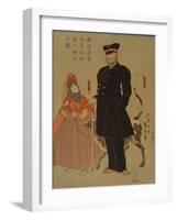 American Merchant Strolling in Yokohama, 1861-Utagawa Sadahide-Framed Giclee Print